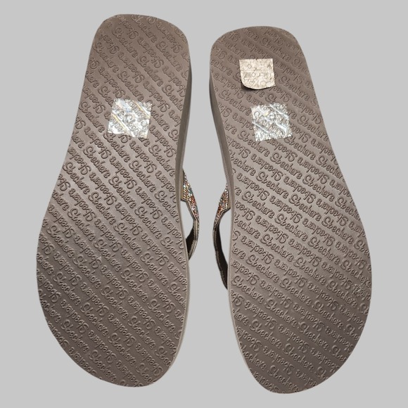 WOMEN`S SKECHERS "CALI" YOGA FOAM FLIP FLOPS SIZE 10 NWOT TAUPE - Picture 5 of 6